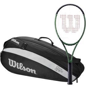 Wilson Blade 101L v8 Metallic Green Tennis Racquet Bundled with a Federer Team 3 Racquet Tennis Bag