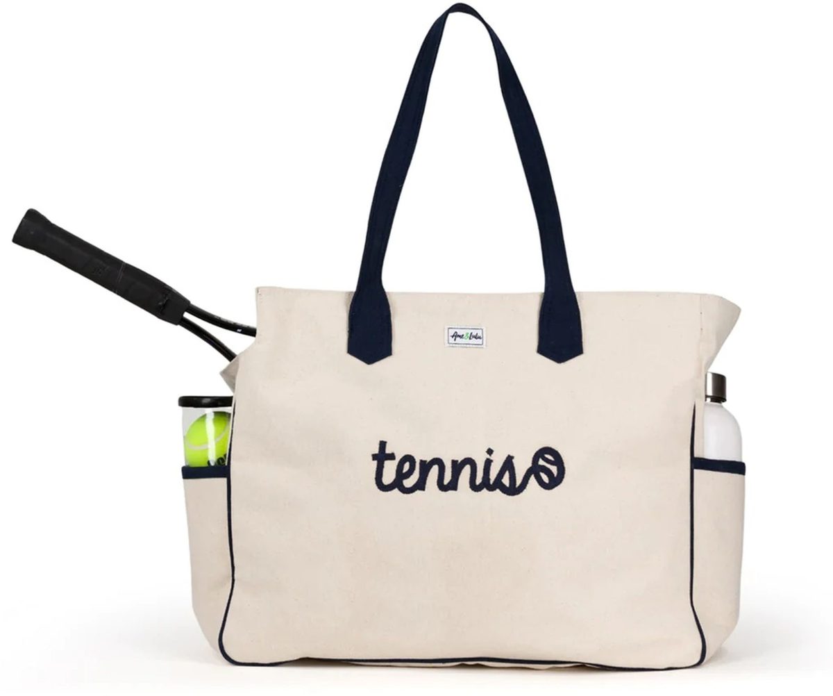 Ame & Lulu Love All Tennis Court Bag (Tennis Stitched Natural)