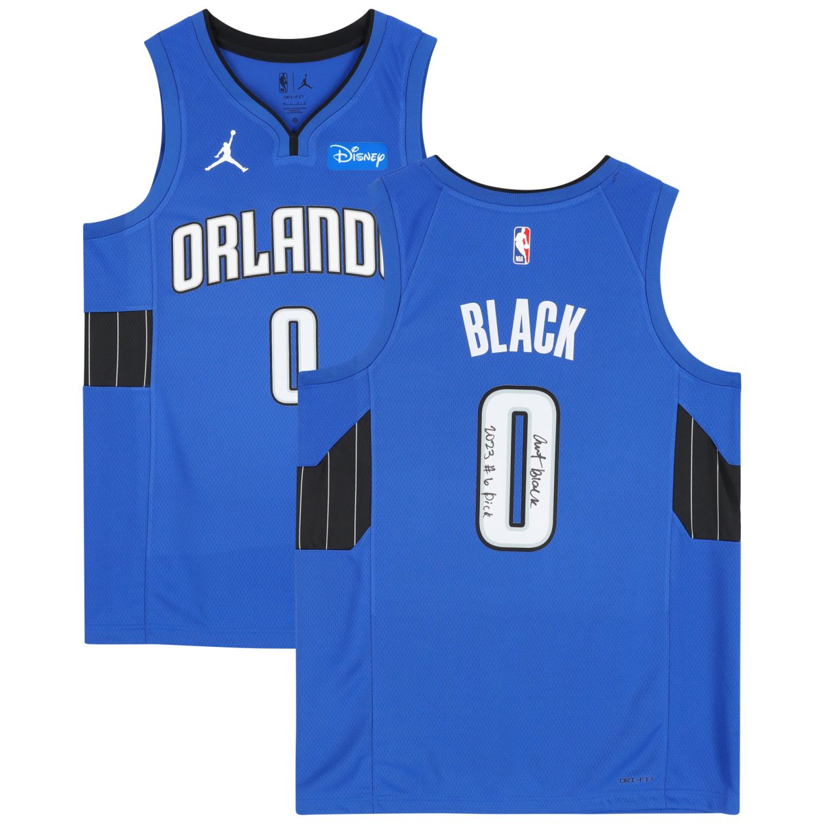 Anthony Black Orlando Magic Autographed Blue Jordan Brand 2022-23 Statement Swingman Jersey with Patch and "2023 #6 Pick" Inscription