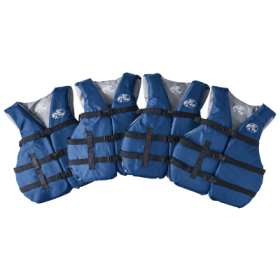 Bass Pro Shops Universal Life Jacket 4-Pack - Navy/Silver