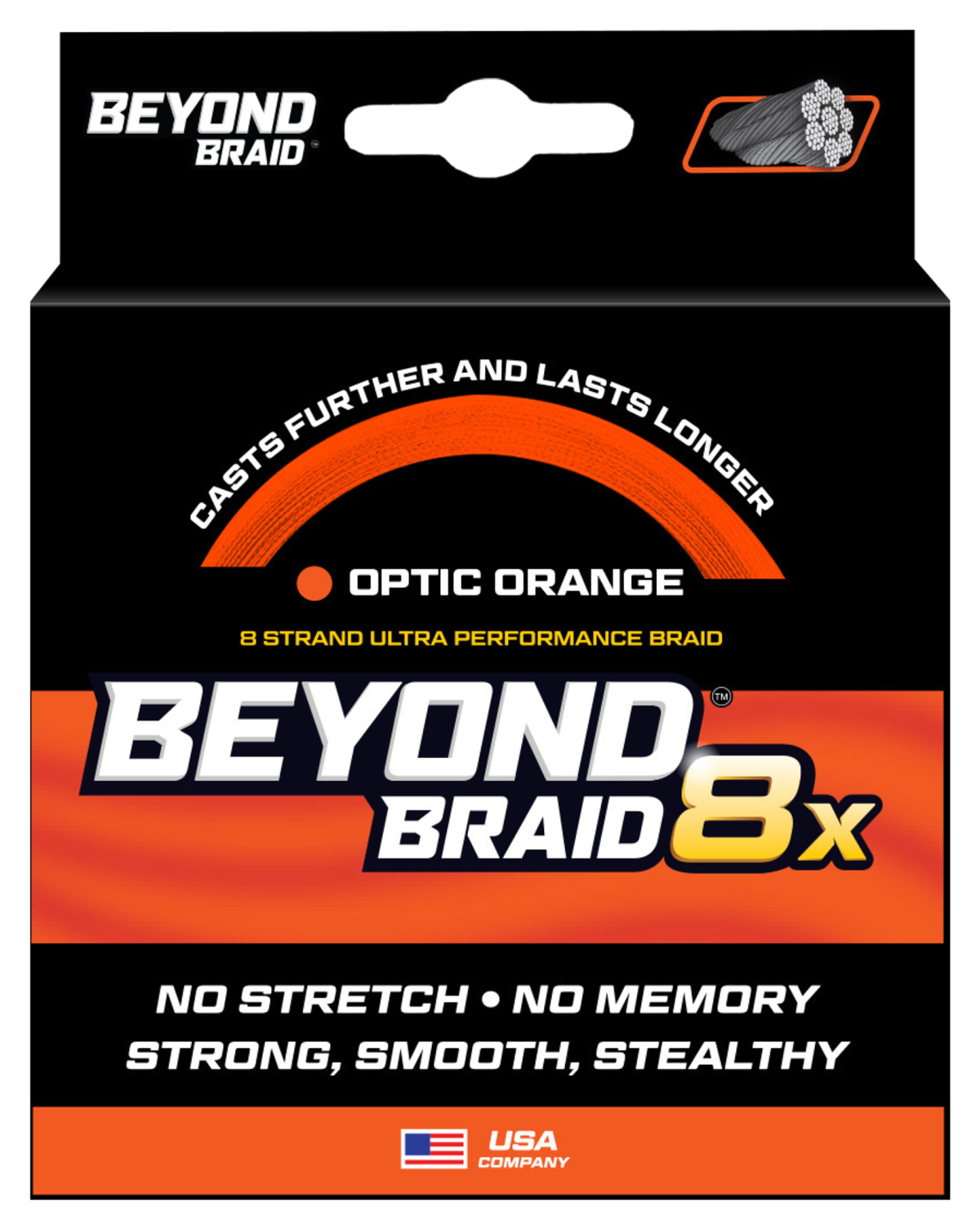 Beyond Braid 8X Ultra Performance 8-Strand Fishing Line - Optic Orange - 2000 Yards - 20 Lb. Test