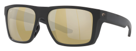 Costa Del Mar Lido 580G Glass Polarized Sunglasses - Matte Black/Sunrise Silver Mirror - Large