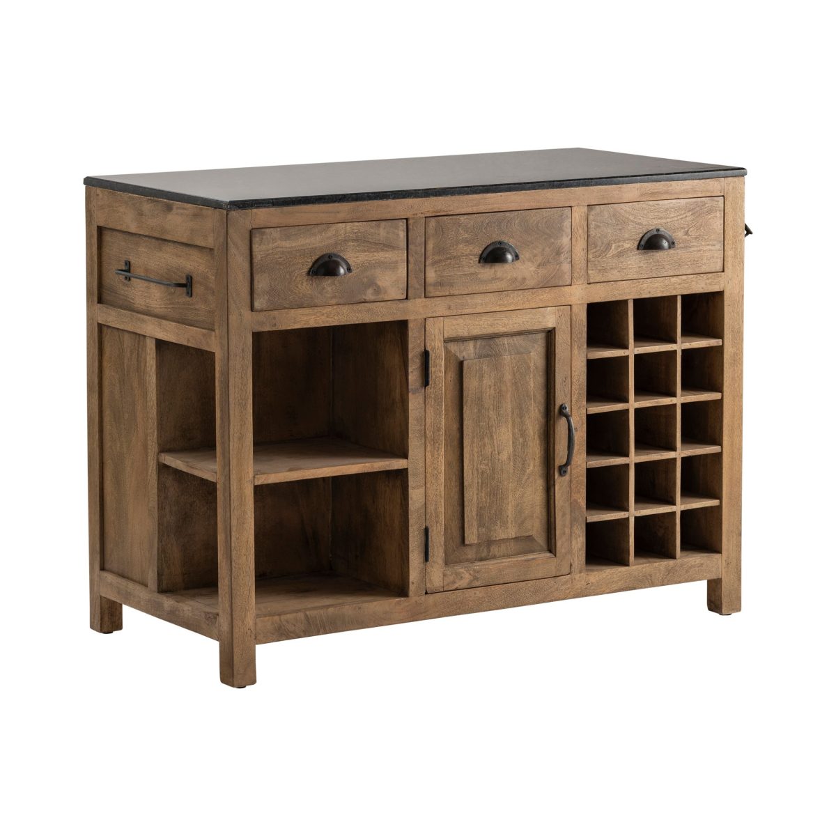 Crestview Collection Wood and Granite Kitchen Island