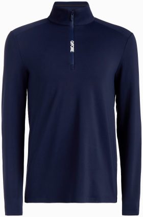 G/FORE Men's Brushed Back Tech Quarter Zip Golf Pullover in Twilight, Size S