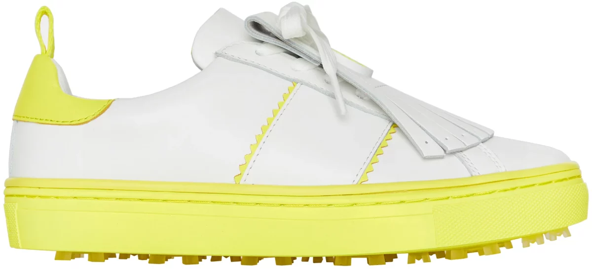 G/FORE Women's Contrast Accent Kiltie Durf Golf Shoes 2023, Polyester/Rayon in White, Size 6