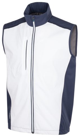 Galvin Green Men's Lion Golf Vest, 100% Polyester in White/Navy, Size S