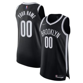 Men's Nike Black Brooklyn Nets 2021/22 Diamond Authentic Custom Jersey - Icon Edition