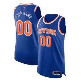 Men's Nike Blue New York Knicks 2021/22 Diamond Swingman Authentic Custom Jersey - Icon Edition