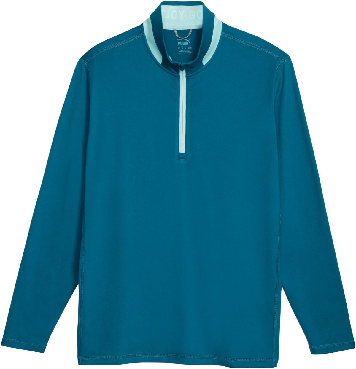 Puma Men's Lightweight 1/4 Zip Golf Pullover, Polyester/Elastane in Pacific Green/Cay, Size M