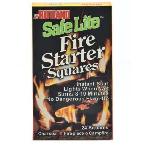 Rutland Fire Clay Safe Lite Fire Starter Squares in Charcoal