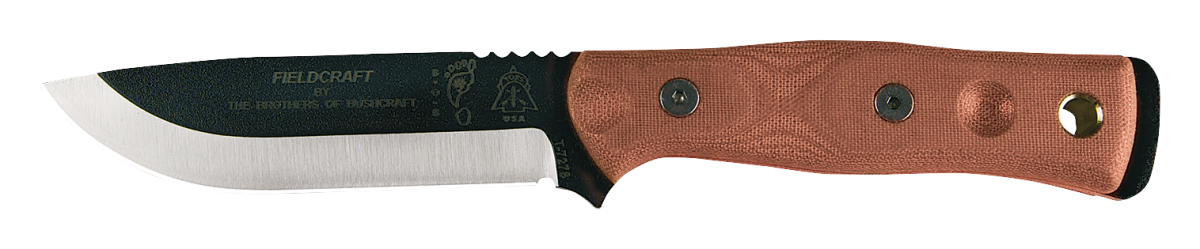 TOPS Knives Fieldcraft By B.O.B. Fixed-Blade Knife - Black/Tan Canvas Micarta