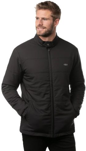TravisMathew Men's Interlude Puffer Golf Jacket, Spandex/Polyester in Black, Size S