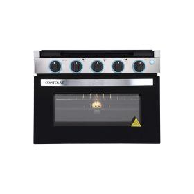 CONTOURE 17" 3-Burner Drop-In Gas Range, Black with Stainless Steel Accents Camping World Exclusive