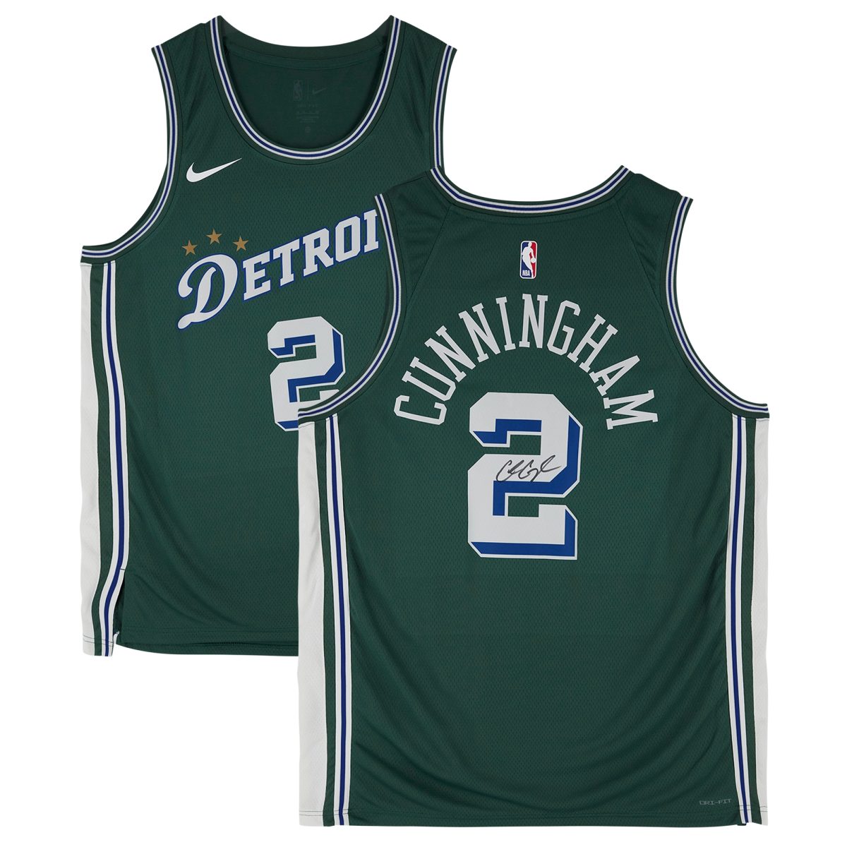 Cade Cunningham Detroit Pistons Autographed Green Nike 2022-2023 City Edition Swingman Jersey