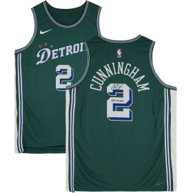Cade Cunningham Detroit Pistons Autographed Green Nike 2022/23 City Edition Swingman Jersey with "2021 #1 Pick" Inscription