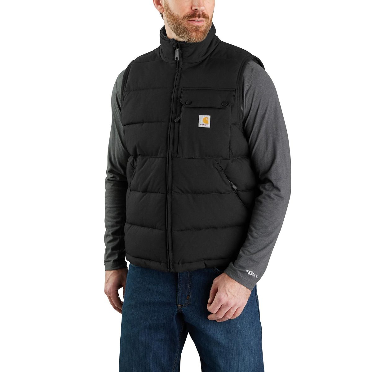 Carhartt Rain Defender Loose-Fit Midweight Insulated Vest for Men - Black - 2XL