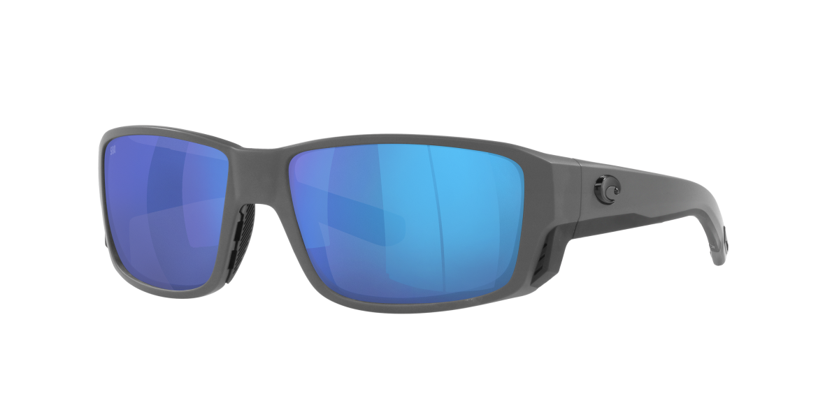 Costa Del Mar Tuna Alley PRO 580G Glass Polarized Sunglasses - Matte Gray/Blue Mirror - Large
