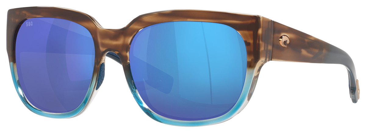 Costa Del Mar WaterWoman 2 580G Freedom Series Glass Polarized Sunglasses for Ladies - Shiny Wahoo/Blue Mirror - X-Large