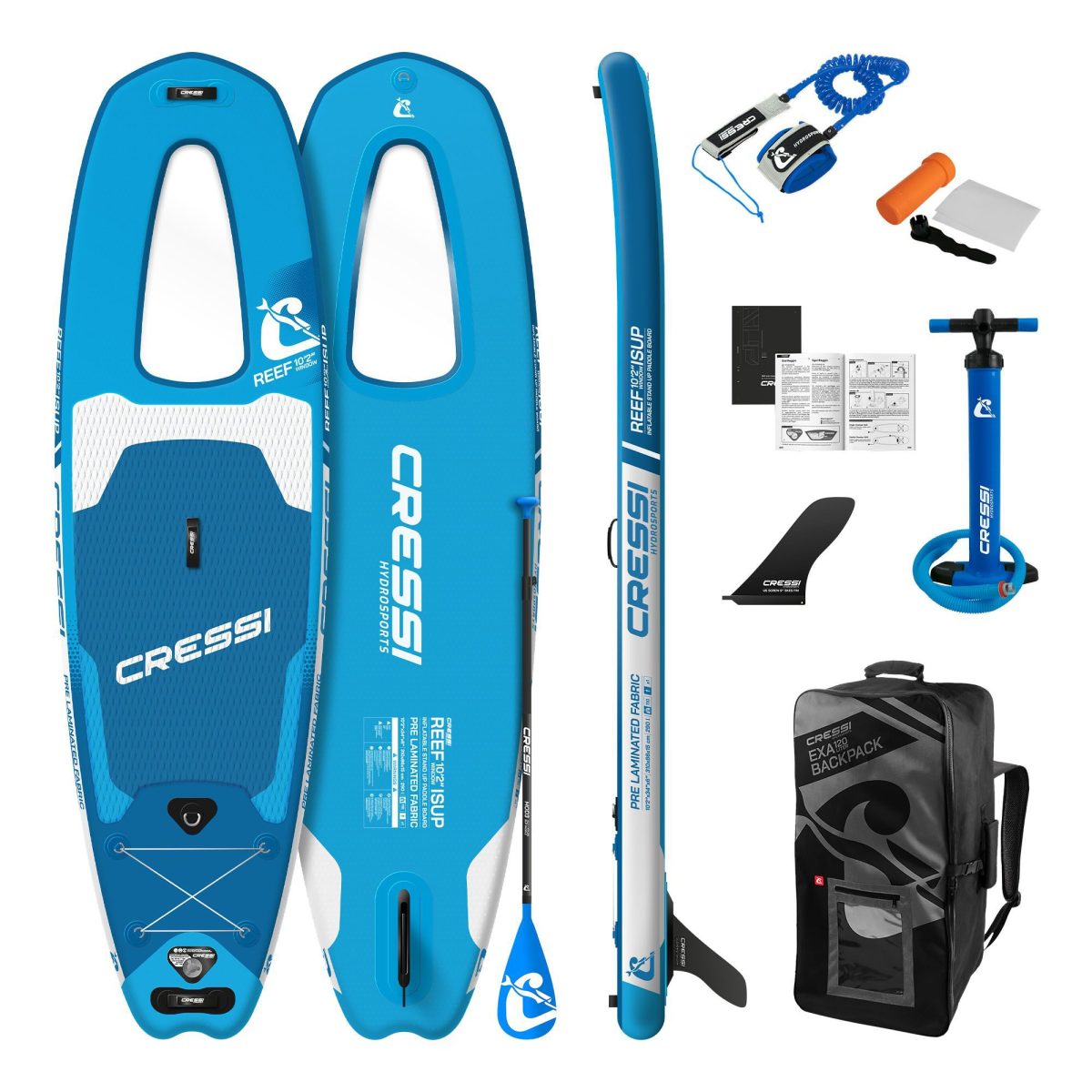 Cressi Reef Inflatable All Round Stand-Up Paddleboard Set