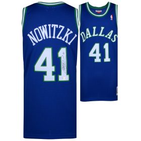 Dirk Nowitzki Dallas Mavericks Autographed Mitchell & Ness 1998 - 99 Blue Swingman Jersey