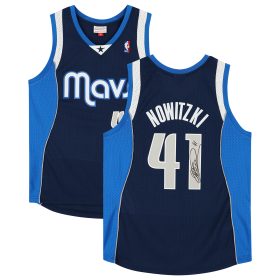 Dirk Nowitzki Navy Dallas Mavericks Autographed Mitchell & Ness 2010-11 Swingman Jersey