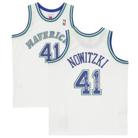 Dirk Nowitzki White Dallas Mavericks Autographed Mitchell & Ness Hardwood Classics 1998-99 Swingman Jersey with ''NBA Top 75'' Inscription