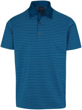 Dunning Men's Elswick Ventilated Jersey Performance Golf Polo, Spandex/Polyester in Opal/Cayman/White, Size M