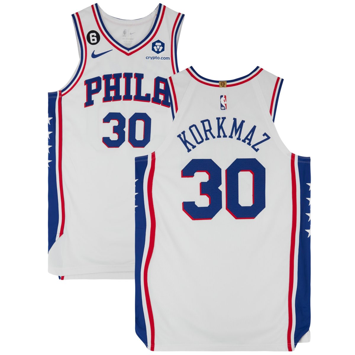 Furkan Korkmaz Philadelphia 76ers Game-Used #30 White Jersey vs. Boston Celtics on May 3, 2023