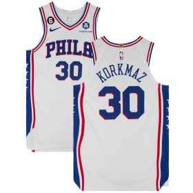 Furkan Korkmaz Philadelphia 76ers Game-Used #30 White Jersey vs. Boston Celtics on May 3, 2023