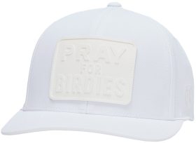 G/FORE Monochrome Pray For Birdies Stretch Twill Snapback Golf Hat, Nylon/Spandex in Snow