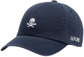 G/FORE Skull & Tees Cotton Twill Relaxed Fit Snapback Golf Hat, 100% Cotton in Twilight