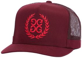 G/FORE Wreath Cotton Twill Tall Trucker Golf Hat, Cotton/Polyester in Rhubarb