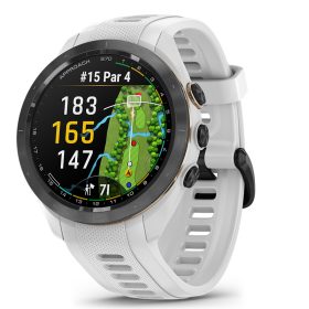 Garmin Approach S70 Golf GPS Watch - Black/42mm - Ceramic Bezel/White Silicone Band