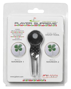 JP Lann Player Supreme Divot Tool And Golf Ball Marker Set in Four Leaf Clover