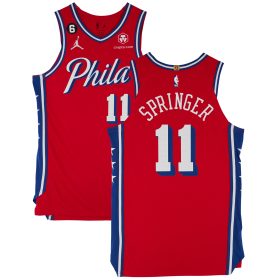 Jaden Springer Philadelphia 76ers Game-Used #11 Red Jersey vs. Boston Celtics on May 14, 2023