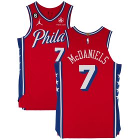 Jalen McDaniels Philadelphia 76ers Game-Used #7 Red Jersey vs. Boston Celtics on May 1, 2023