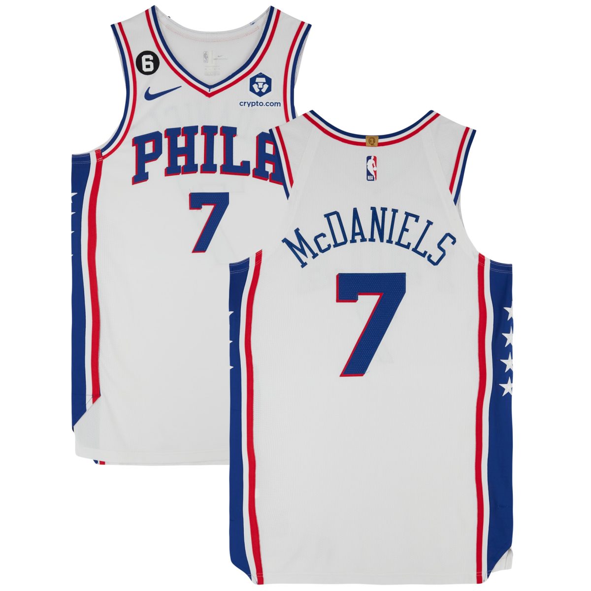 Jalen McDaniels Philadelphia 76ers Game-Used #7 White Jersey vs. Boston Celtics on May 3, 2023