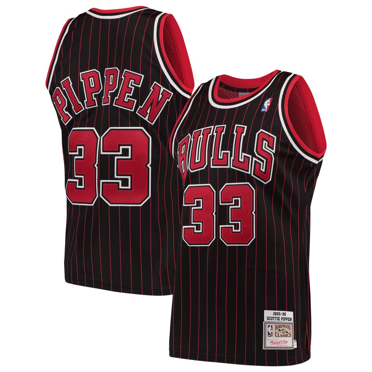 Men's Mitchell & Ness Scottie Pippen Black Chicago Bulls 1995/96 Hardwood Classics Authentic Jersey