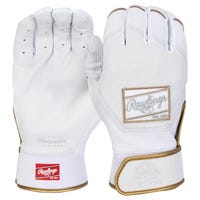 Rawlings Pro Preferred Adult Batting Gloves - 2024 Model in White/Gold Size Large