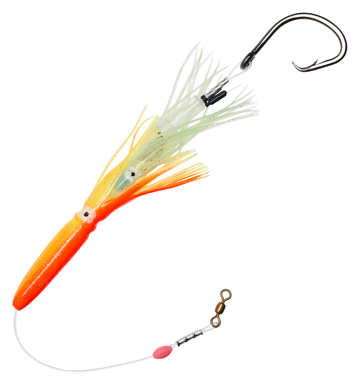 Salty Lures Pro Series Halibut Deep Drop Squid Rig - Orange/Yellow