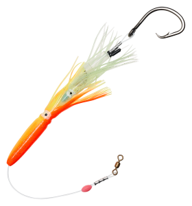 Salty Lures Pro Series Halibut Deep Drop Squid Rig - Orange/Yellow