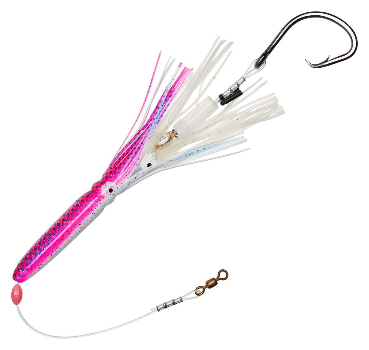 Salty Lures Pro Series Halibut Deep Drop Squid Rig - Pink/White