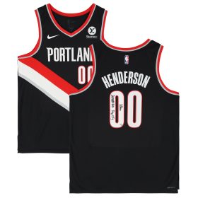 Scoot Henderson Portland Trail Blazers Autographed Black Nike Icon Edition Swingman Jersey with "2023 #3 Pick" and "Rip City" Inscriptions - Limited Edition of 23