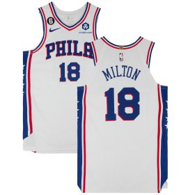 Shake Milton Philadelphia 76ers Game-Used #18 White Jersey vs. Boston Celtics on May 9, 2023