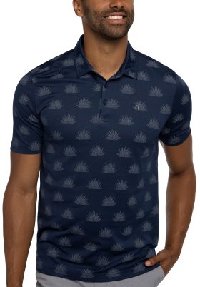 TravisMathew Men's At The Buffet Golf Polo, Cotton/Polyester in Dress Blues, Size S