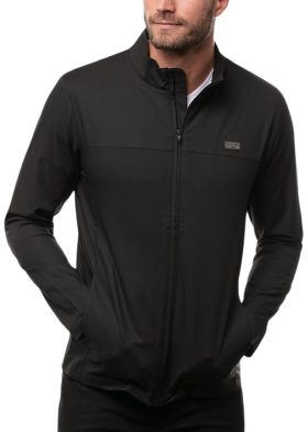 TravisMathew Men's Crystal Cove 2.0 Golf Jacket, Spandex/Polyester in Black, Size S