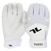 Tucci Napoli Elite Adult Baseball Batting Gloves in White Size Large