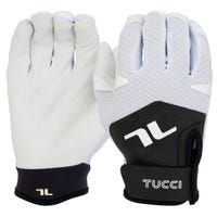Tucci Napoli Elite Adult Baseball Batting Gloves in White/Black Size Large