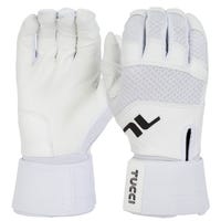 Tucci Napoli Pro Adult Baseball Batting Gloves in White Size Medium