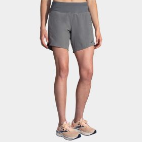 Brooks Chaser 7" Shorts Women's Running Apparel Heather Charcoal